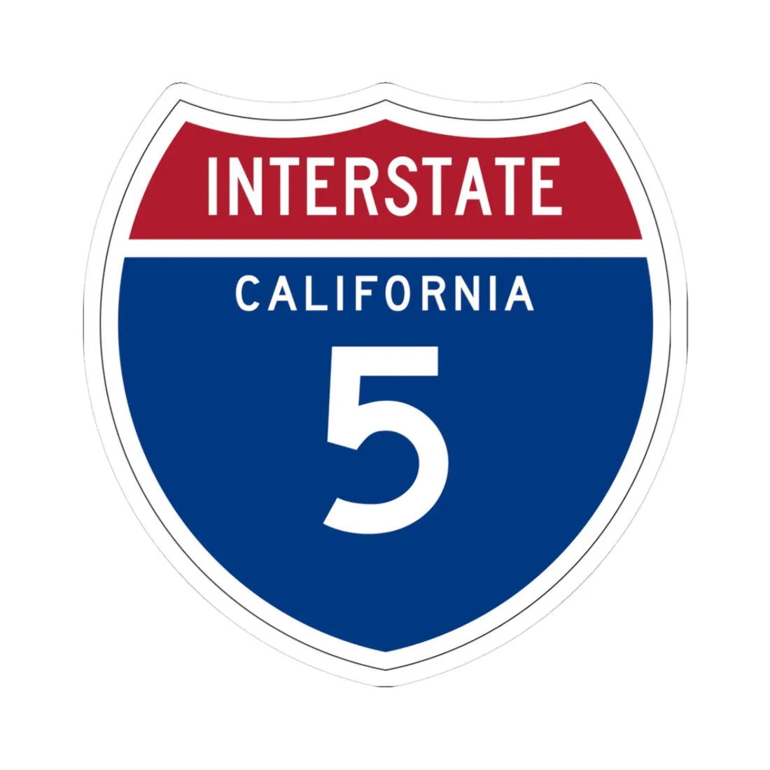 I-5 CA (California) (Road Sign) STICKER Vinyl Kiss-Cut Decal 3 Inch White - The Sticker Space