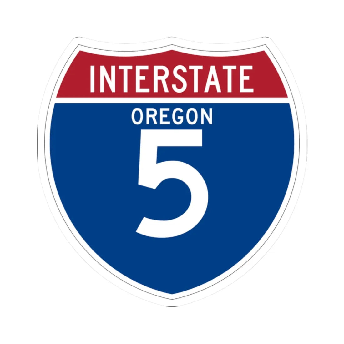 I-5 OR (Oregon) (Road Sign) STICKER Vinyl Kiss-Cut Decal 2 Inch White - The Sticker Space