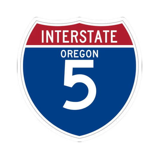 I-5 OR (Oregon) (Road Sign) STICKER Vinyl Kiss-Cut Decal 2 Inch White - The Sticker Space
