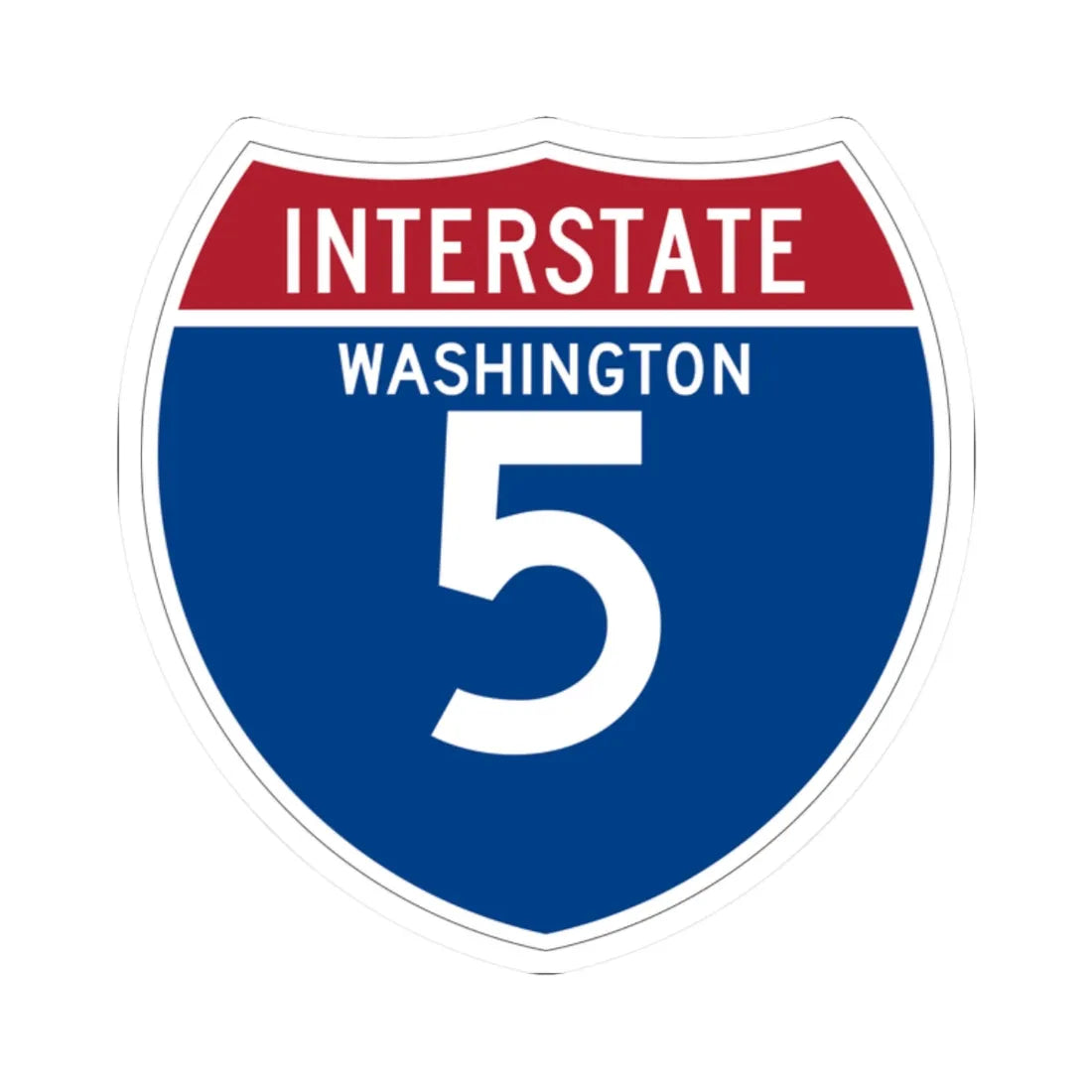 I-5 WA (Washington) (Road Sign) STICKER Vinyl Kiss-Cut Decal 2 Inch White - The Sticker Space