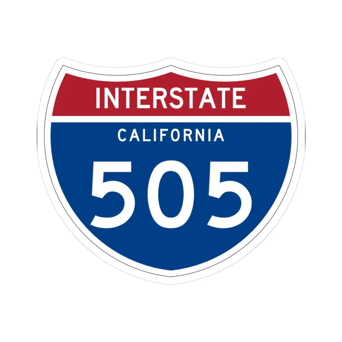 I-505 CA (California) (Road Sign) STICKER Vinyl Kiss-Cut Decal 3 Inch White - The Sticker Space