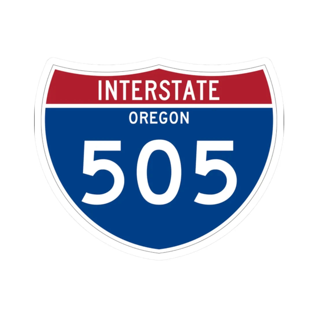 I-505 OR Metric (Oregon) (Road Sign) STICKER Vinyl Kiss-Cut Decal 2 Inch White - The Sticker Space