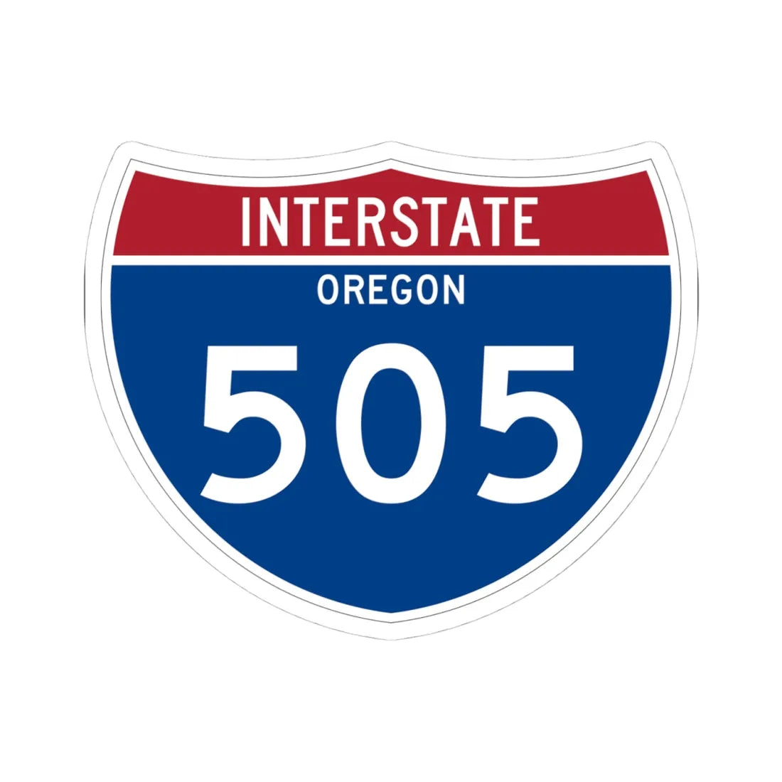 I-505 OR Metric (Oregon) (Road Sign) STICKER Vinyl Kiss-Cut Decal 4 Inch White - The Sticker Space