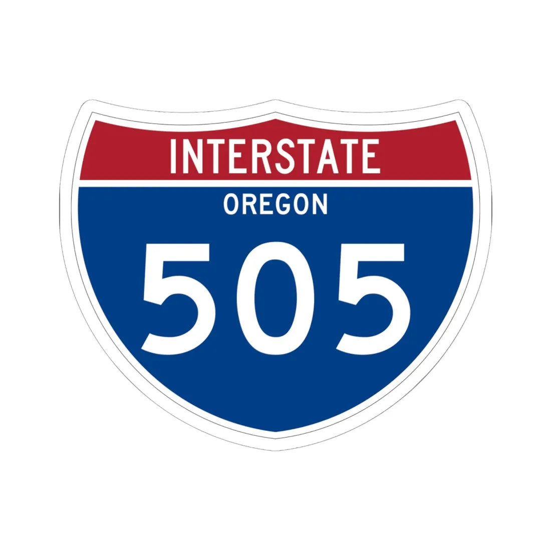 I-505 OR Metric (Oregon) (Road Sign) STICKER Vinyl Kiss-Cut Decal 6 Inch White - The Sticker Space