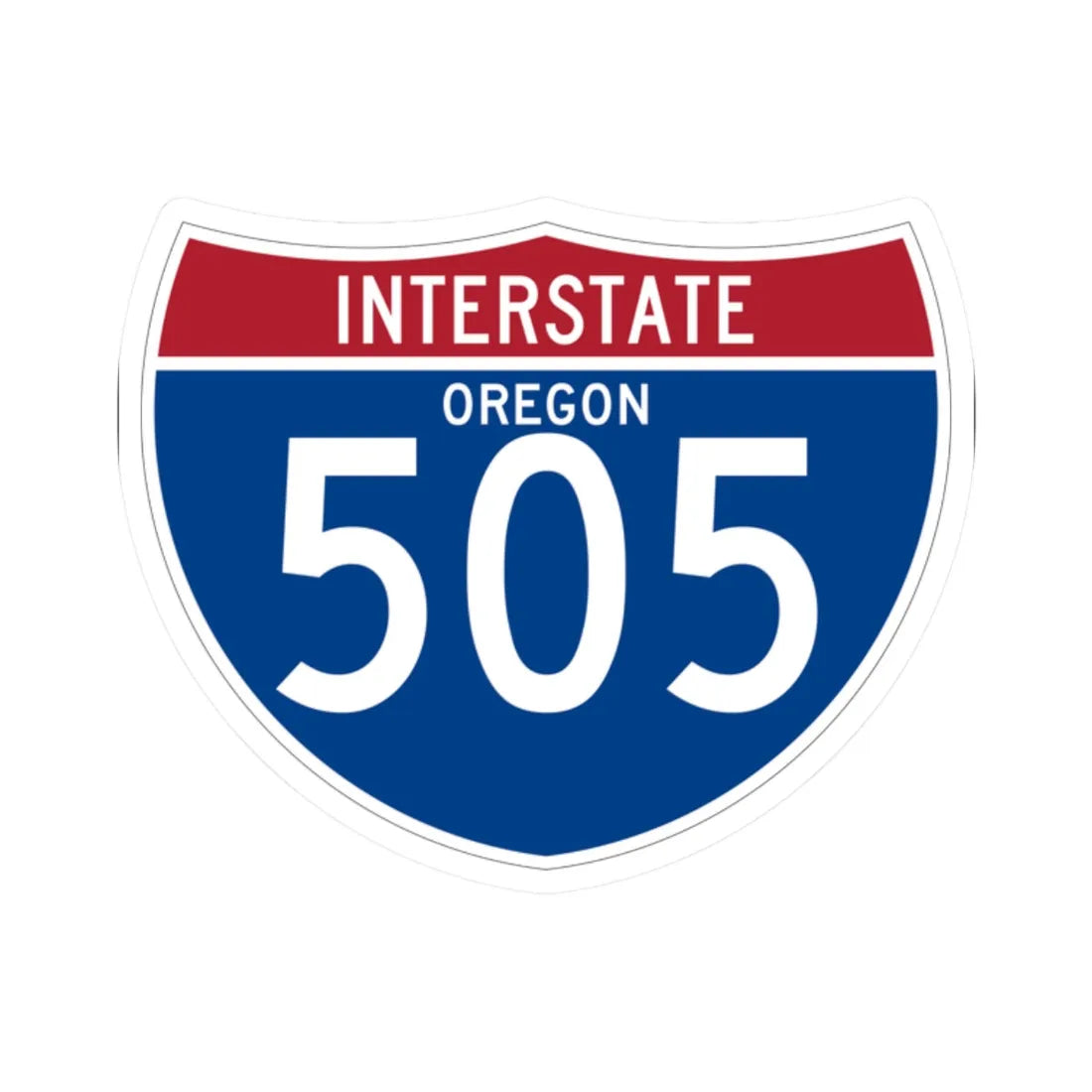 I-505 OR (Oregon) (Road Sign) STICKER Vinyl Kiss-Cut Decal 2 Inch White - The Sticker Space
