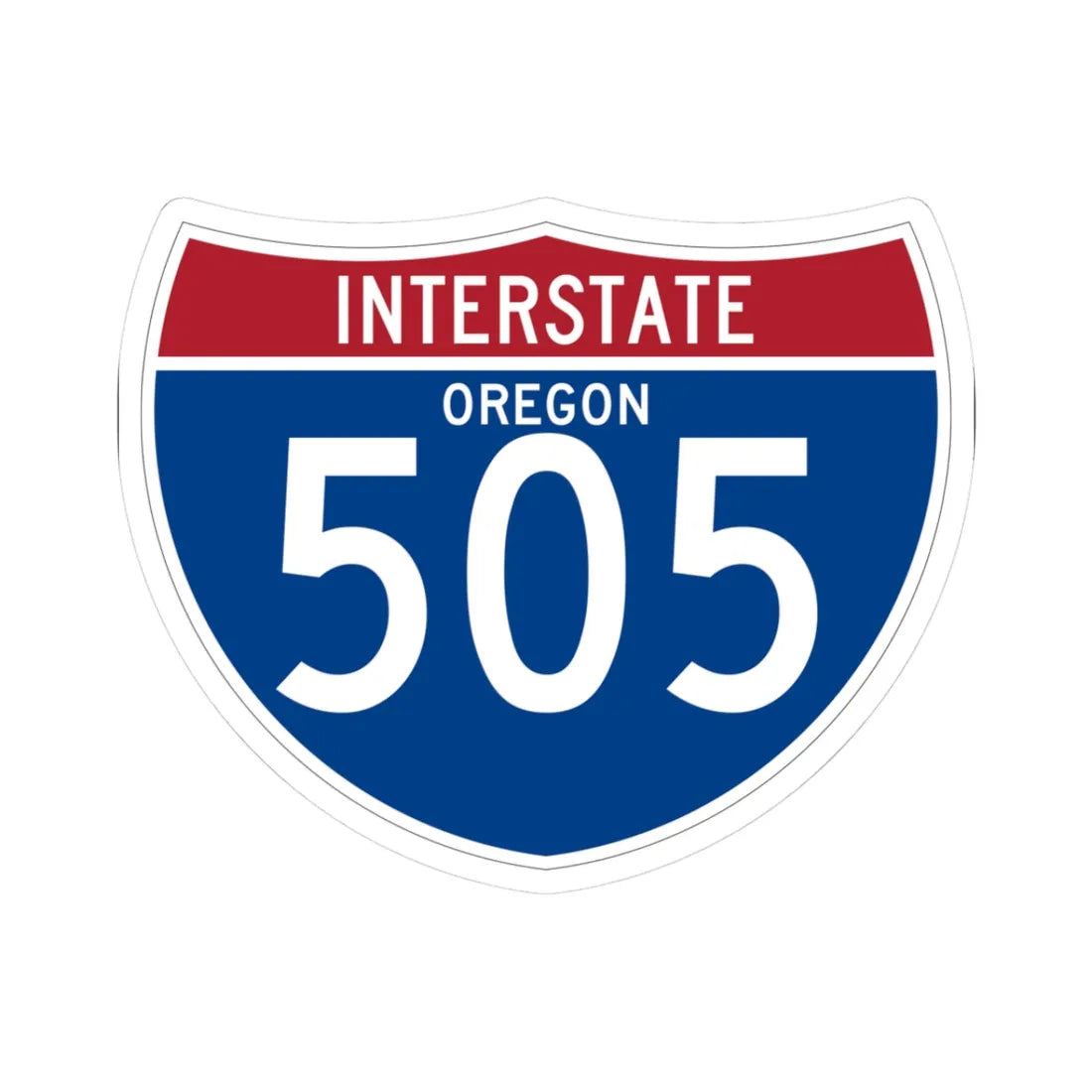 I-505 OR (Oregon) (Road Sign) STICKER Vinyl Kiss-Cut Decal 3 Inch White - The Sticker Space
