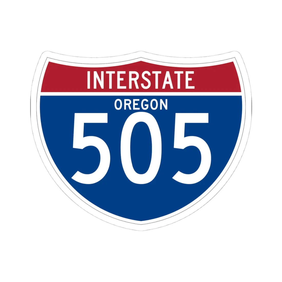 I-505 OR (Oregon) (Road Sign) STICKER Vinyl Kiss-Cut Decal 4 Inch White - The Sticker Space