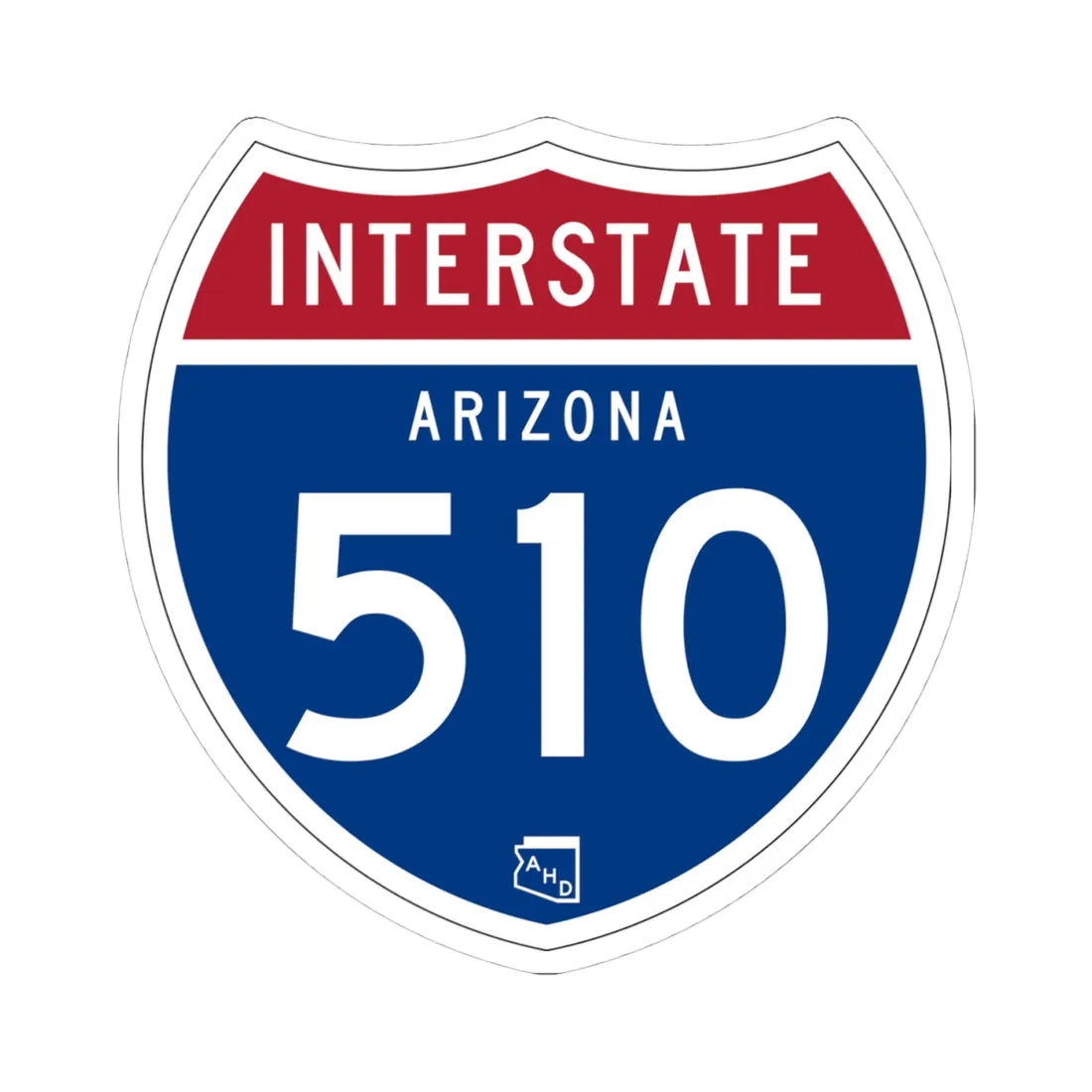I-510 AZ 1957 (Arizona) (Road Sign) STICKER Vinyl Kiss-Cut Decal 4 Inch White - The Sticker Space