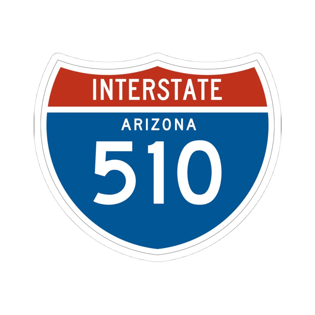 I-510 AZ 1961 (Arizona) (Road Sign) STICKER Vinyl Kiss-Cut Decal 4 Inch White - The Sticker Space