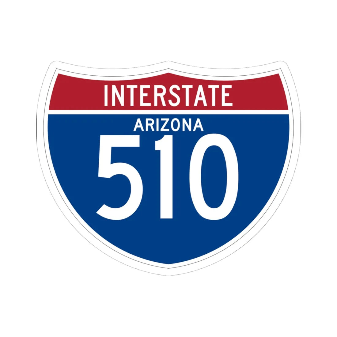I-510 AZ (Arizona) (Road Sign) STICKER Vinyl Kiss-Cut Decal 4 Inch White - The Sticker Space