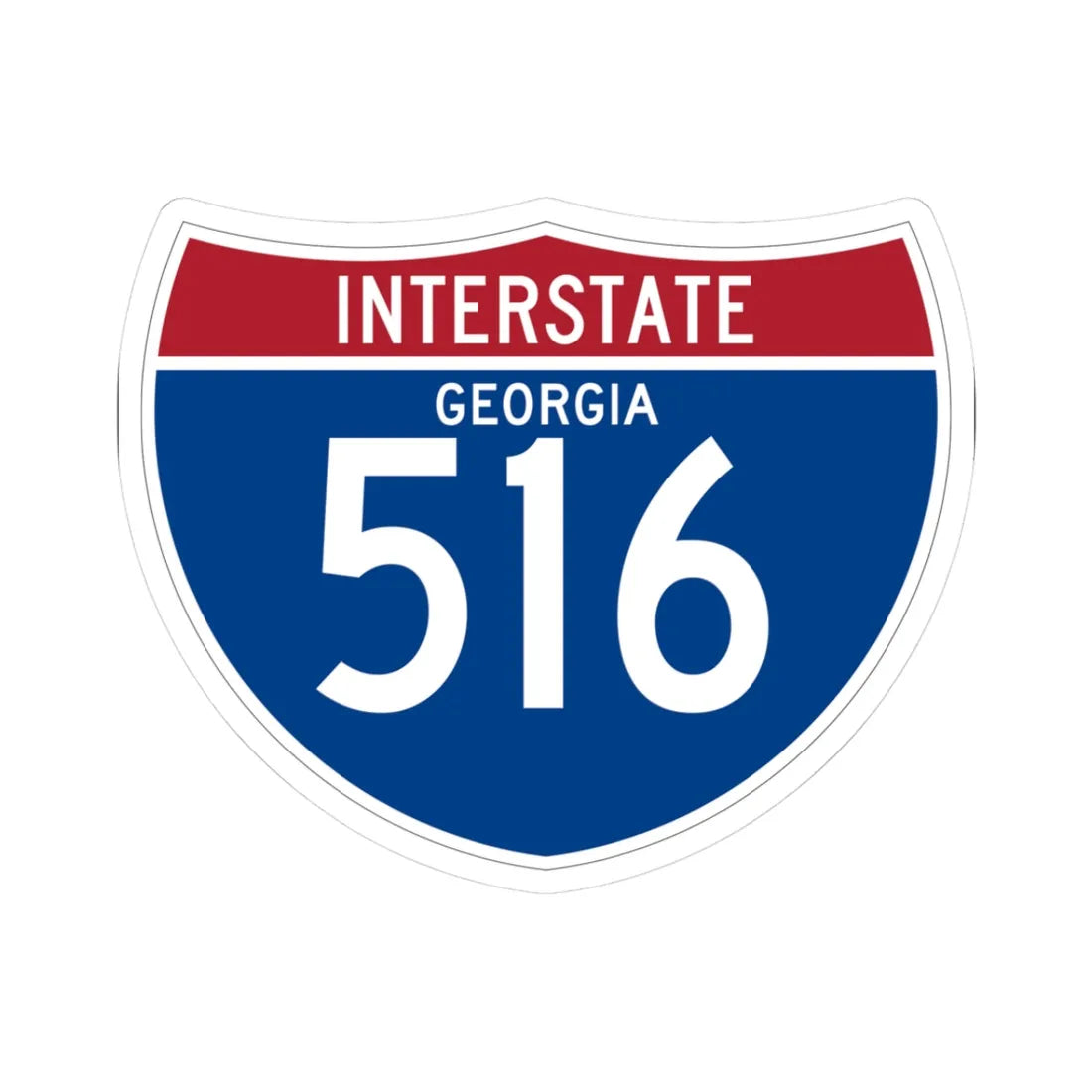 I-516 GA (Georgia) (Road Sign) STICKER Vinyl Kiss-Cut Decal 3 Inch White - The Sticker Space