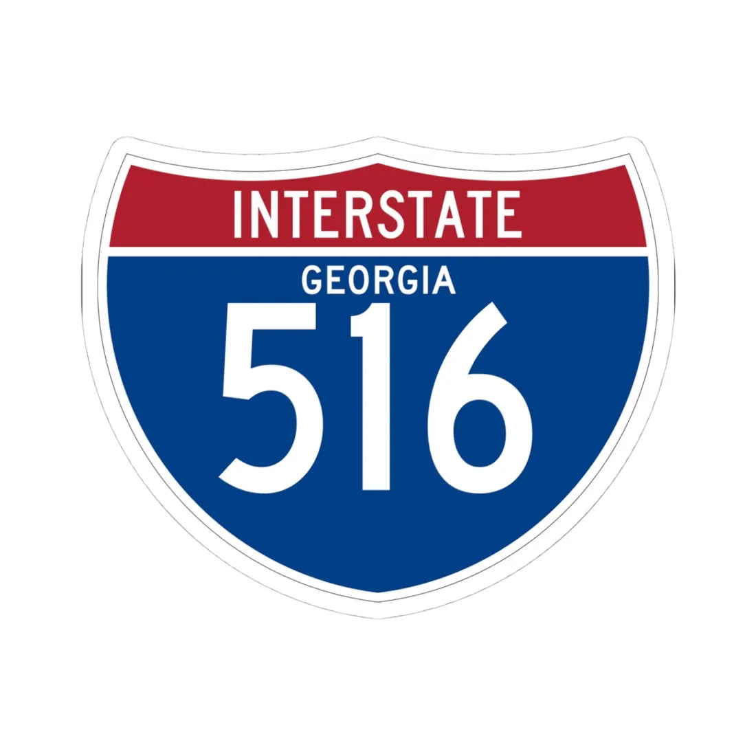 I-516 GA (Georgia) (Road Sign) STICKER Vinyl Kiss-Cut Decal 4 Inch White - The Sticker Space