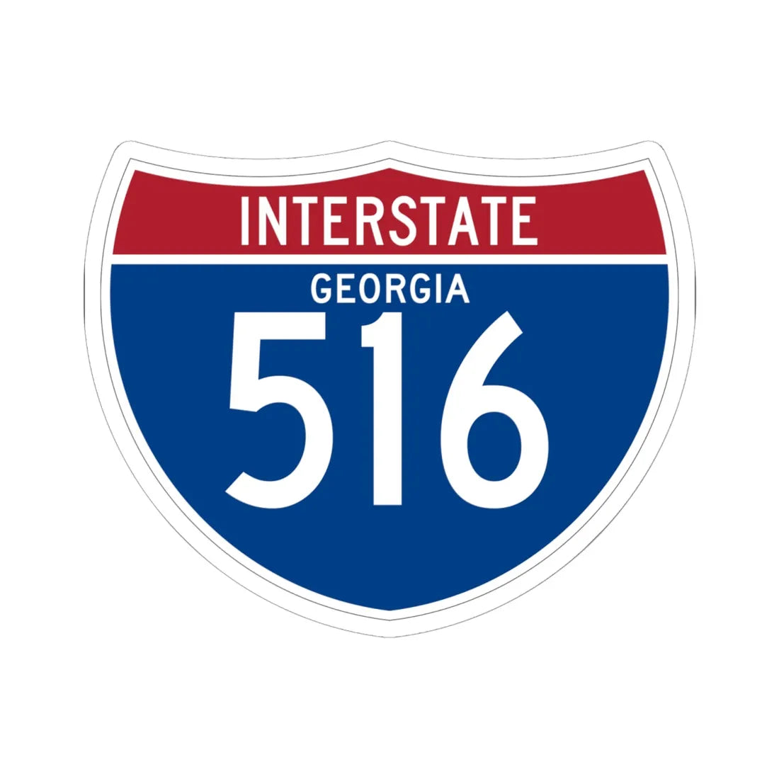 I-516 GA (Georgia) (Road Sign) STICKER Vinyl Kiss-Cut Decal 6 Inch White - The Sticker Space
