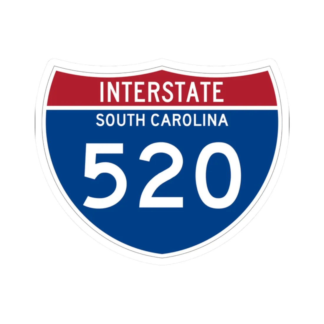 I-520 SC Metric (South Carolina) (Road Sign) STICKER Vinyl Kiss-Cut Decal 2 Inch White - The Sticker Space