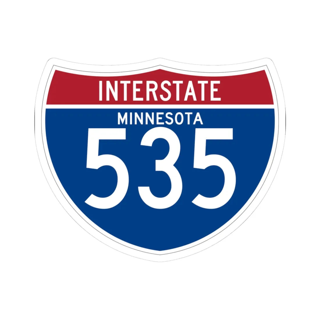 I-535 MN (Minnesota) (Road Sign) STICKER Vinyl Kiss-Cut Decal 3 Inch White - The Sticker Space