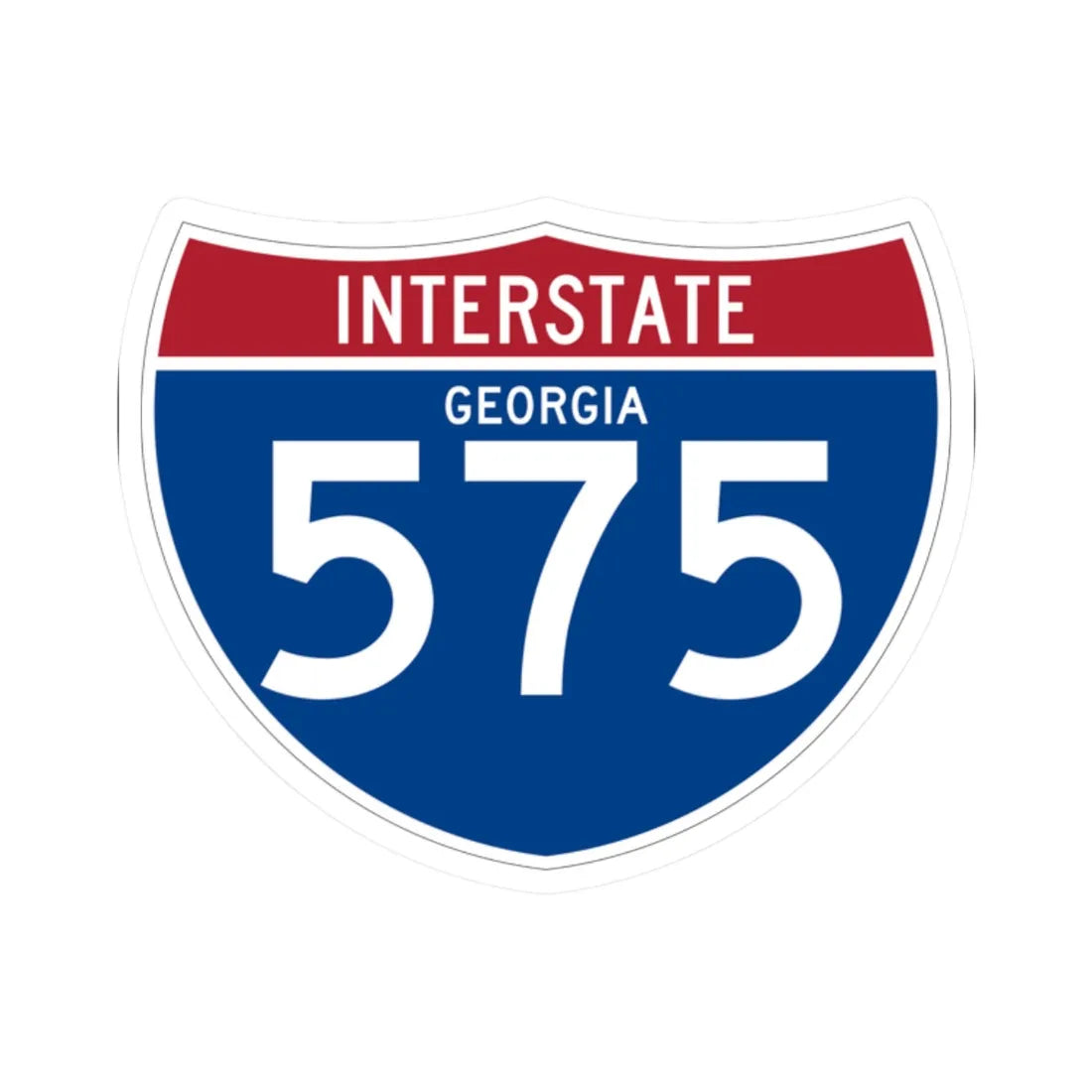 I-575 GA (Georgia) (Road Sign) STICKER Vinyl Kiss-Cut Decal 2 Inch White - The Sticker Space