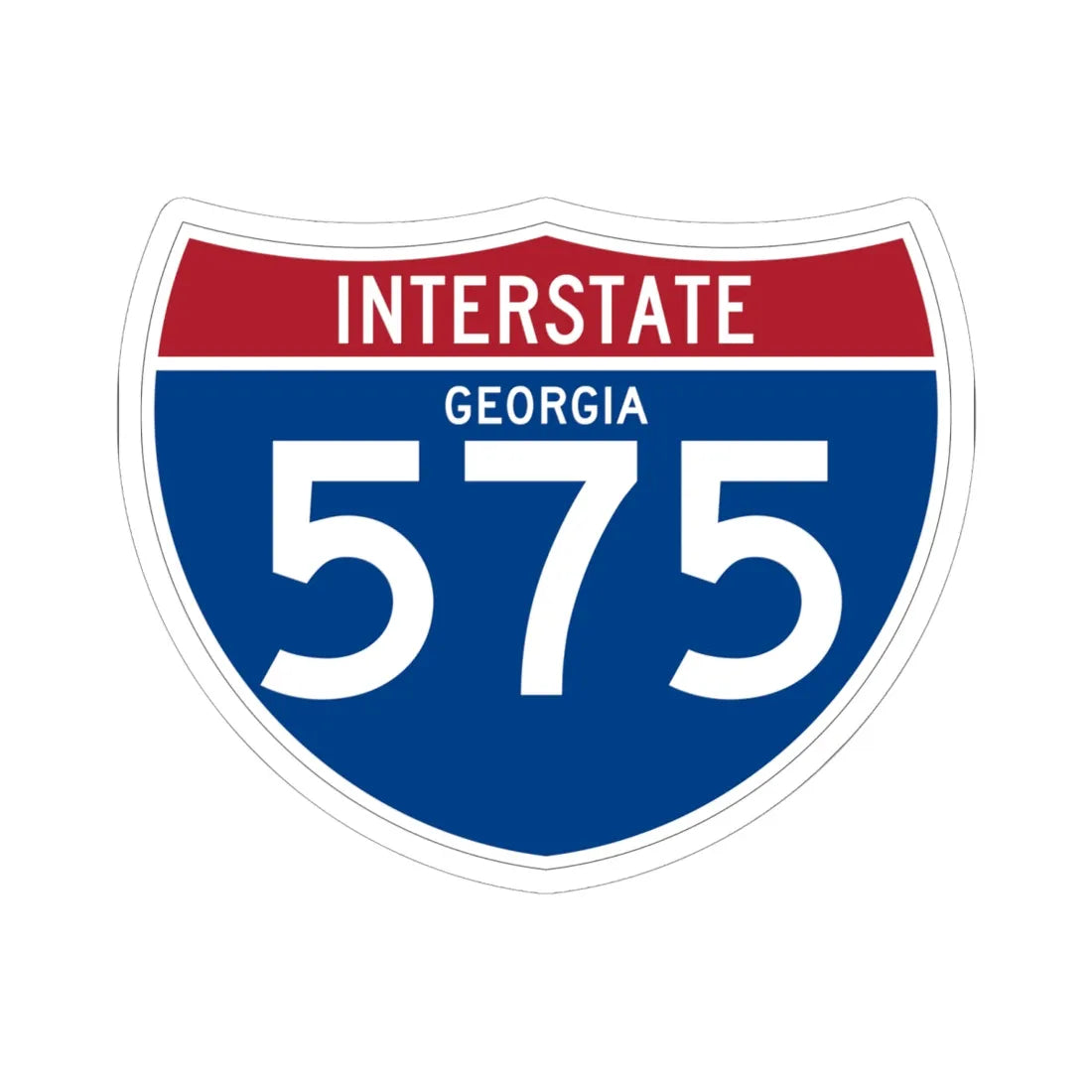 I-575 GA (Georgia) (Road Sign) STICKER Vinyl Kiss-Cut Decal 6 Inch White - The Sticker Space