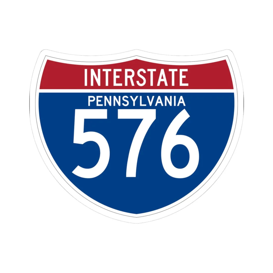 I-576 PA (Pennsylvania) (Road Sign) STICKER Vinyl Kiss-Cut Decal 3 Inch White - The Sticker Space
