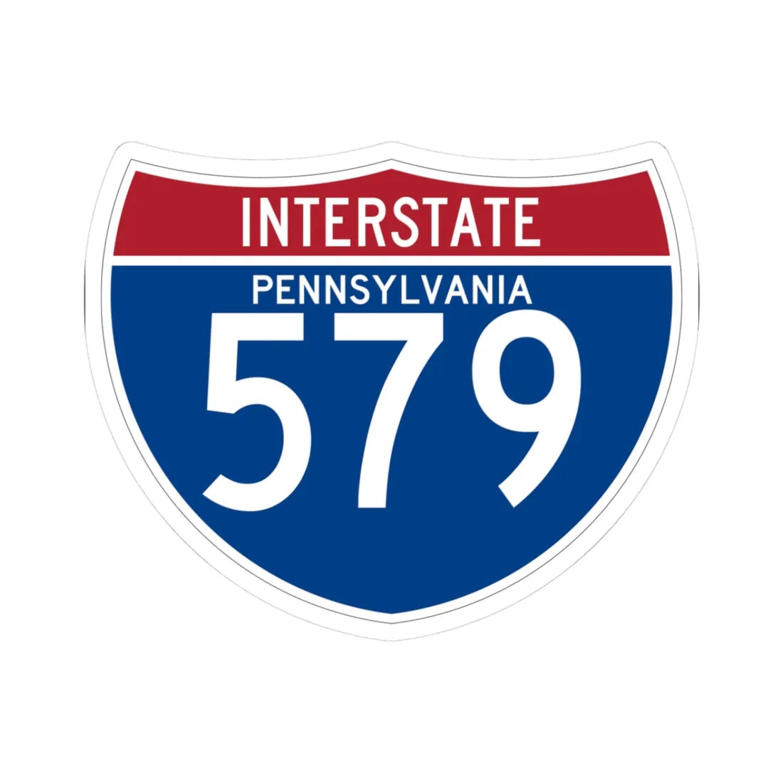 I-579 PA (Pennsylvania) (Road Sign) STICKER Vinyl Kiss-Cut Decal 3 Inch White - The Sticker Space