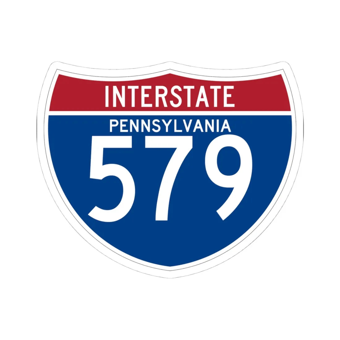 I-579 PA (Pennsylvania) (Road Sign) STICKER Vinyl Kiss-Cut Decal 4 Inch White - The Sticker Space