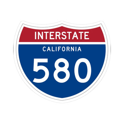 I-580 CA (California) (Road Sign) STICKER Vinyl Kiss-Cut Decal 3 Inch White - The Sticker Space