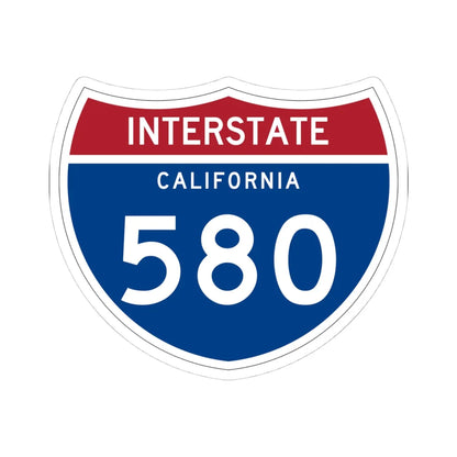 I-580 CA (California) (Road Sign) STICKER Vinyl Kiss-Cut Decal 4 Inch White - The Sticker Space