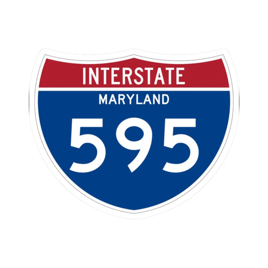 I-595 MD Metric (Maryland) (Road Sign) STICKER Vinyl Kiss-Cut Decal 2 Inch White - The Sticker Space