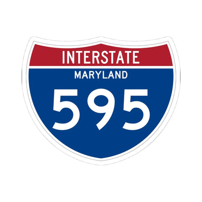 I-595 MD Metric (Maryland) (Road Sign) STICKER Vinyl Kiss-Cut Decal 4 Inch White - The Sticker Space