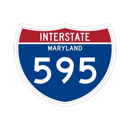 I-595 MD Metric (Maryland) (Road Sign) STICKER Vinyl Kiss-Cut Decal 6 Inch White - The Sticker Space