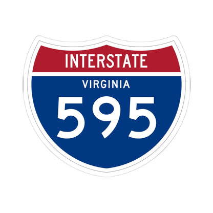 I-595 VA 1961 (Virginia) (Road Sign) STICKER Vinyl Kiss-Cut Decal 4 Inch White - The Sticker Space