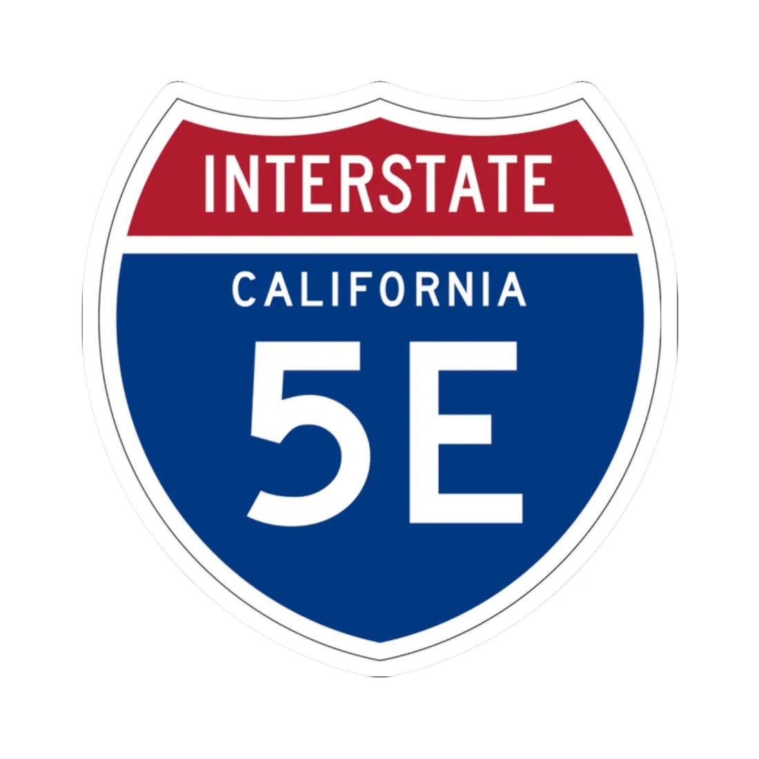 I-5E CA (California) (Road Sign) STICKER Vinyl Kiss-Cut Decal 2 Inch White - The Sticker Space