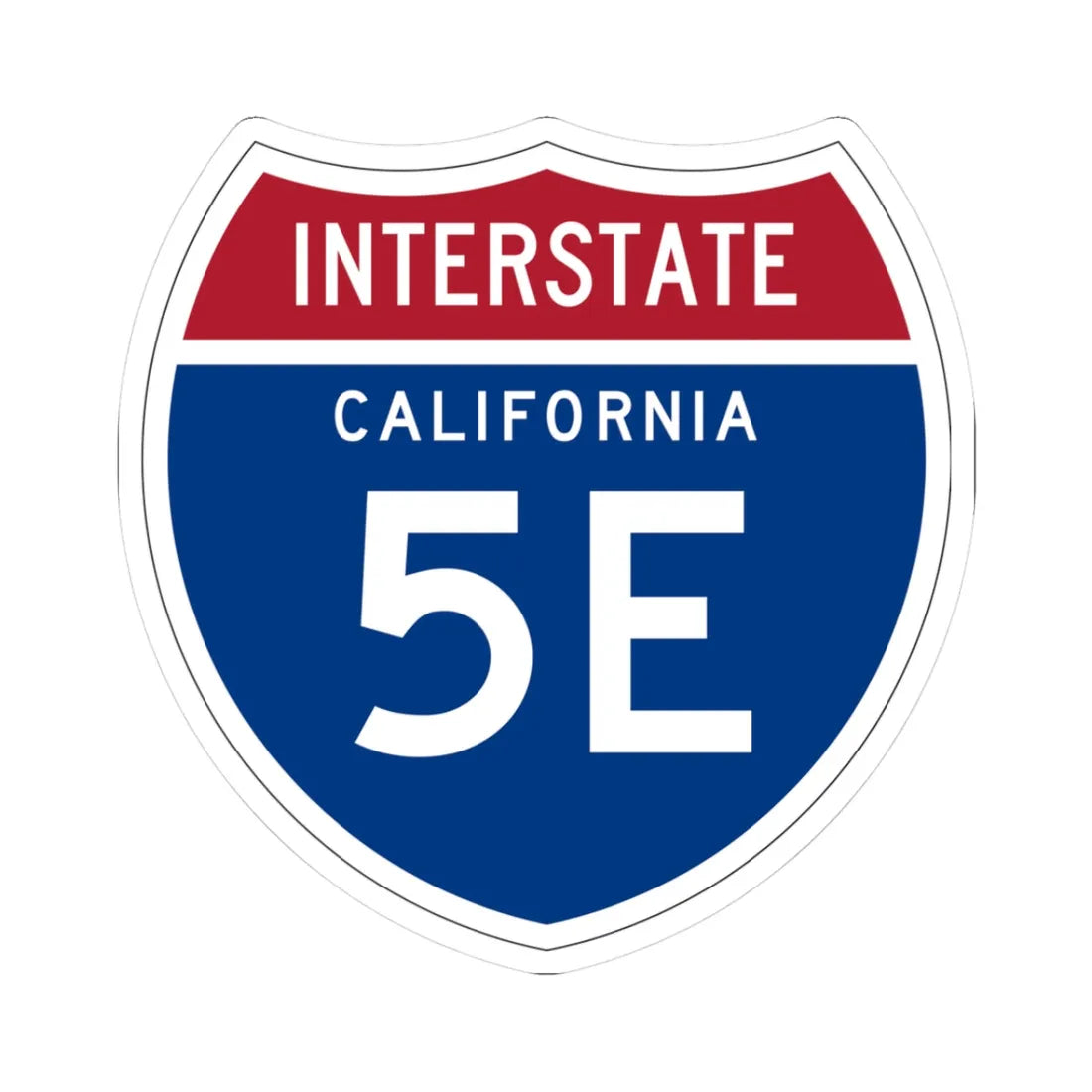 I-5E CA (California) (Road Sign) STICKER Vinyl Kiss-Cut Decal 3 Inch White - The Sticker Space