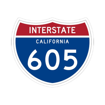 I-605 CA (California) (Road Sign) STICKER Vinyl Kiss-Cut Decal 4 Inch White - The Sticker Space