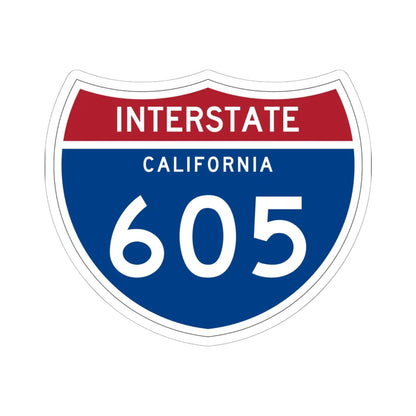 I-605 CA (California) (Road Sign) STICKER Vinyl Kiss-Cut Decal 6 Inch White - The Sticker Space