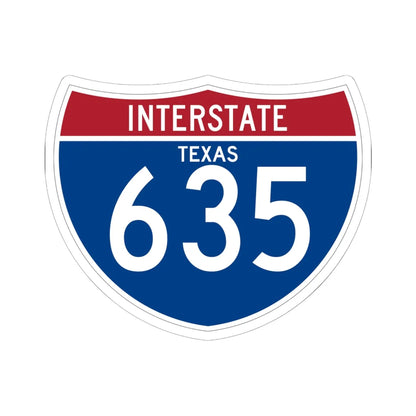 I-635 TX (Texas) (Road Sign) STICKER Vinyl Kiss-Cut Decal 6 Inch White - The Sticker Space