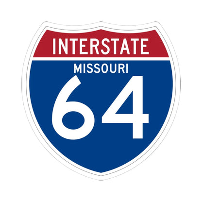 I-64 MO (Missouri) (Road Sign) STICKER Vinyl Kiss-Cut Decal 4 Inch White - The Sticker Space