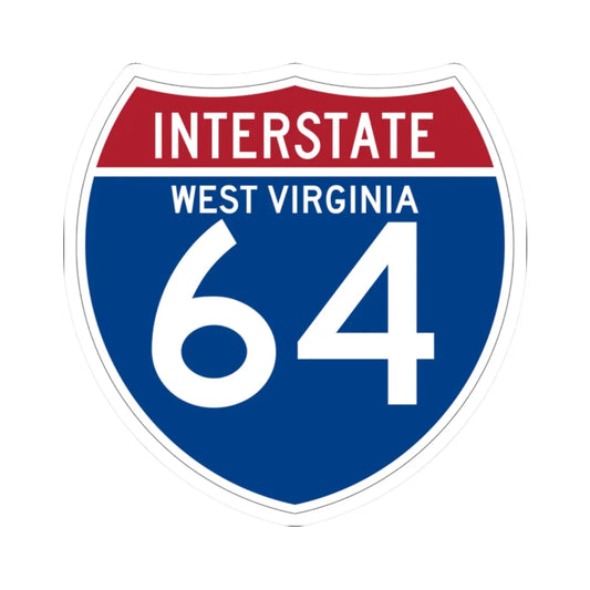 I-64 WV (Virginia) (Road Sign) STICKER Vinyl Kiss-Cut Decal 2 Inch White - The Sticker Space