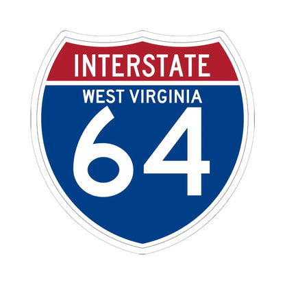 I-64 WV (Virginia) (Road Sign) STICKER Vinyl Kiss-Cut Decal 6 Inch White - The Sticker Space