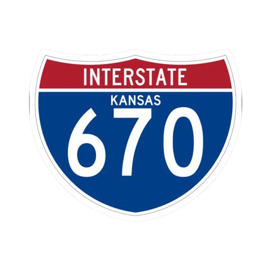 I-670 KS (Kansas) (Road Sign) STICKER Vinyl Kiss-Cut Decal 2 Inch White - The Sticker Space