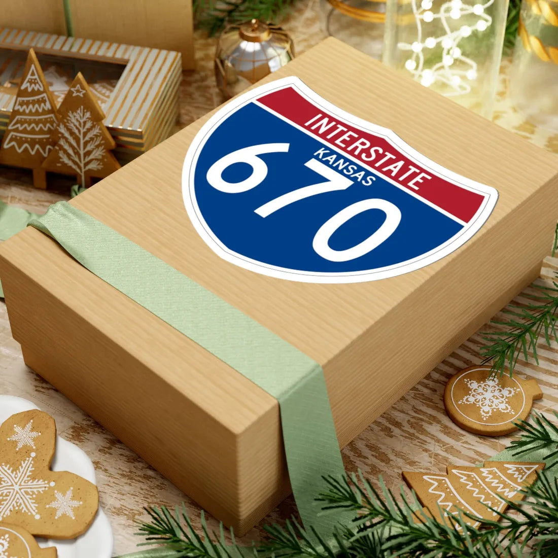 I-670 KS (Kansas) (Road Sign) STICKER Vinyl Kiss-Cut Decal - The Sticker Space