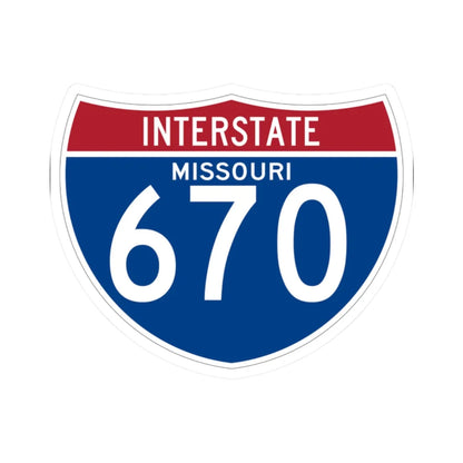 I-670 MO (Missouri) (Road Sign) STICKER Vinyl Kiss-Cut Decal 2 Inch White - The Sticker Space