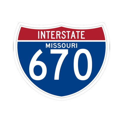 I-670 MO (Missouri) (Road Sign) STICKER Vinyl Kiss-Cut Decal 3 Inch White - The Sticker Space