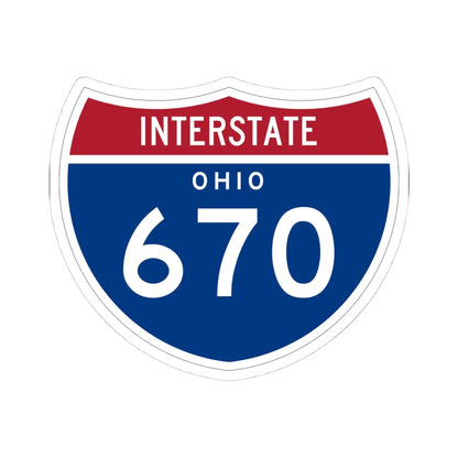 I-670 OH 1961 (Ohio) (Road Sign) STICKER Vinyl Kiss-Cut Decal 4 Inch White - The Sticker Space