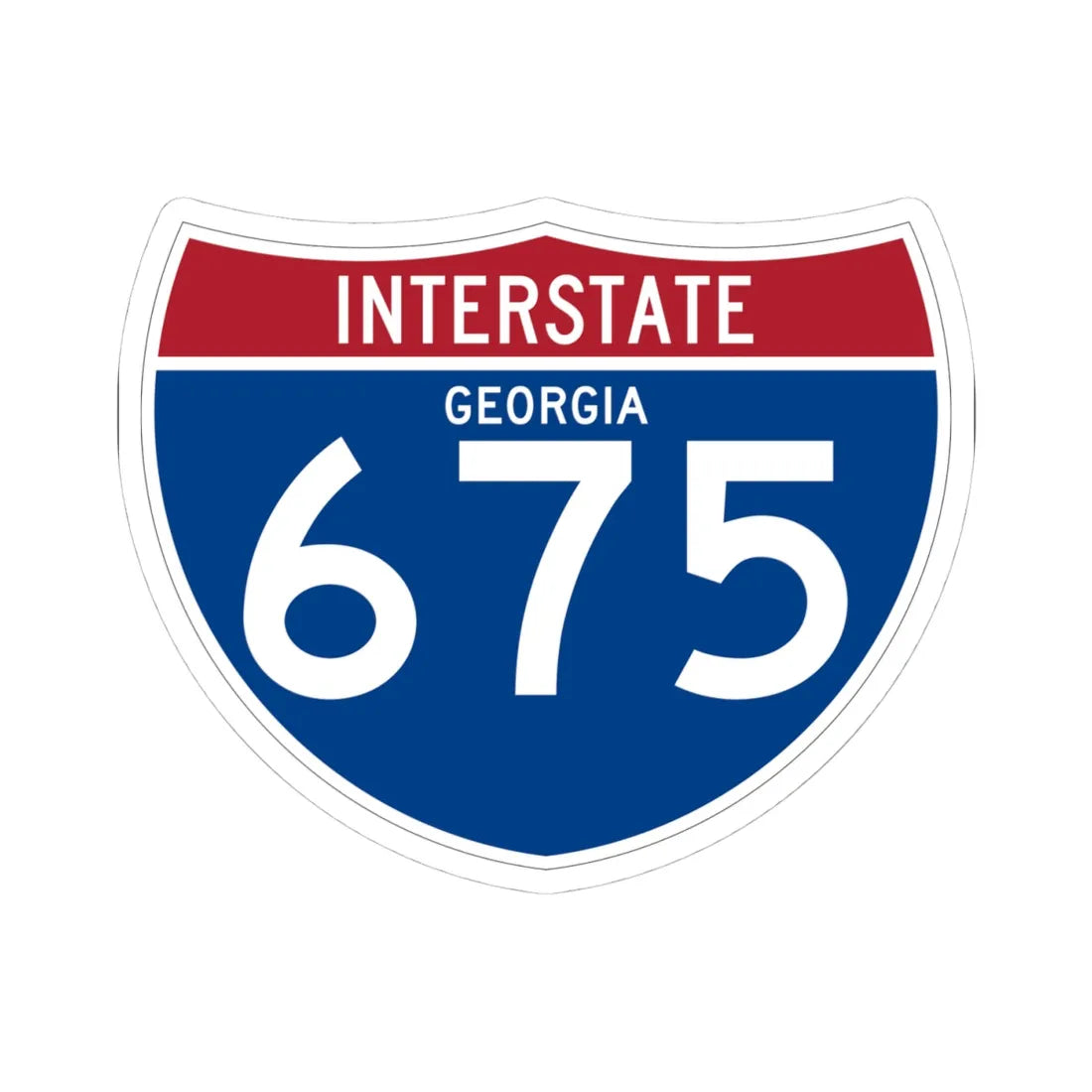 I-675 GA (Georgia) (Road Sign) STICKER Vinyl Kiss-Cut Decal 4 Inch White - The Sticker Space