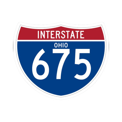 I-675 OH (Ohio) (Road Sign) STICKER Vinyl Kiss-Cut Decal 2 Inch White - The Sticker Space