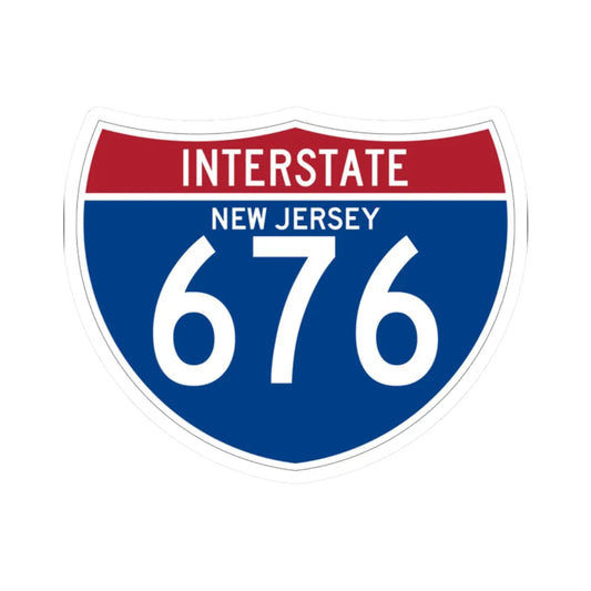 I-676 NJ (New Jersey) (Road Sign) STICKER Vinyl Kiss-Cut Decal 2 Inch White - The Sticker Space
