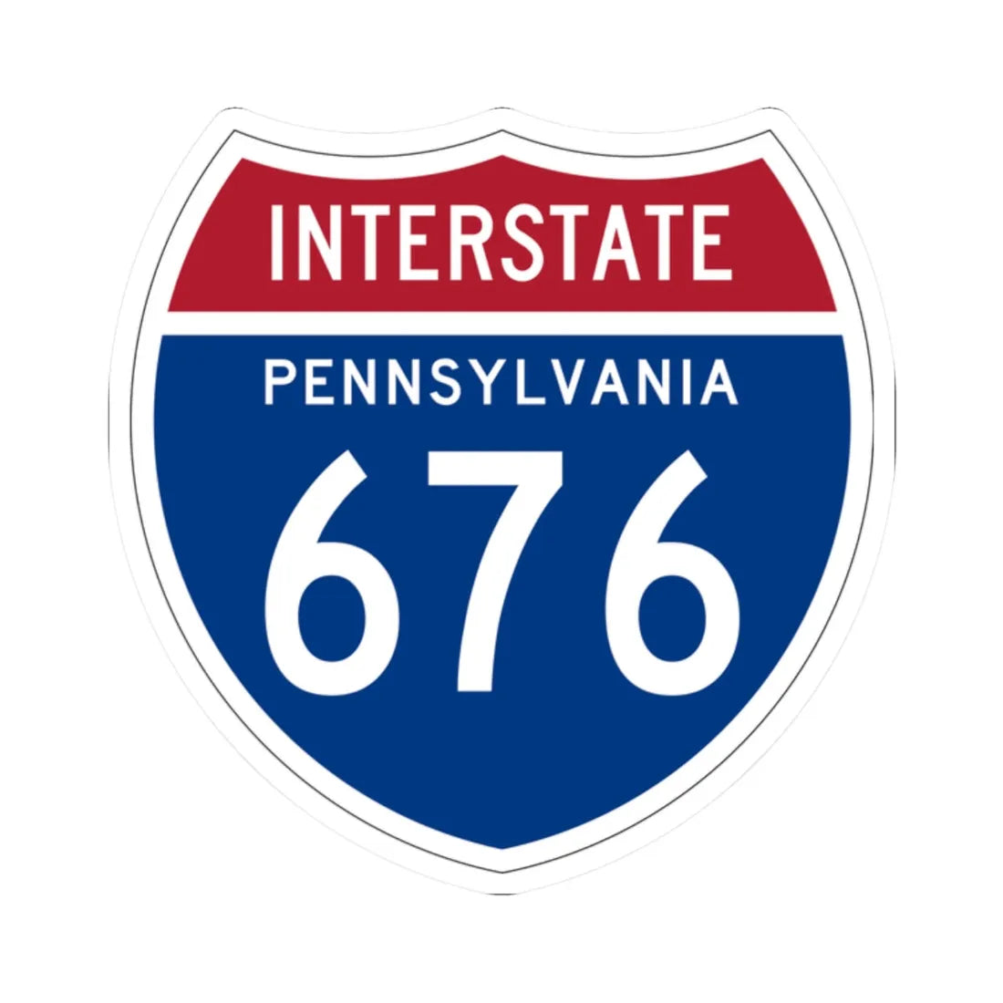 I-676 PA 1957 (Pennsylvania) (Road Sign) STICKER Vinyl Kiss-Cut Decal 2 Inch White - The Sticker Space