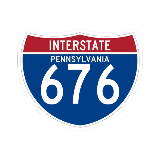 I-676 PA (Pennsylvania) (Road Sign) STICKER Vinyl Kiss-Cut Decal 2 Inch White - The Sticker Space