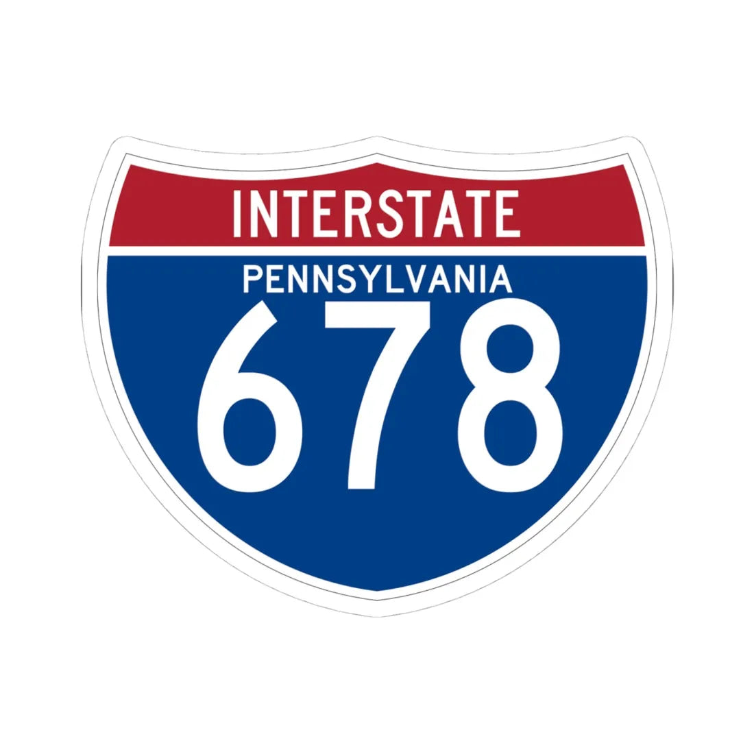 I-678 PA (Pennsylvania) (Road Sign) STICKER Vinyl Kiss-Cut Decal 4 Inch White - The Sticker Space