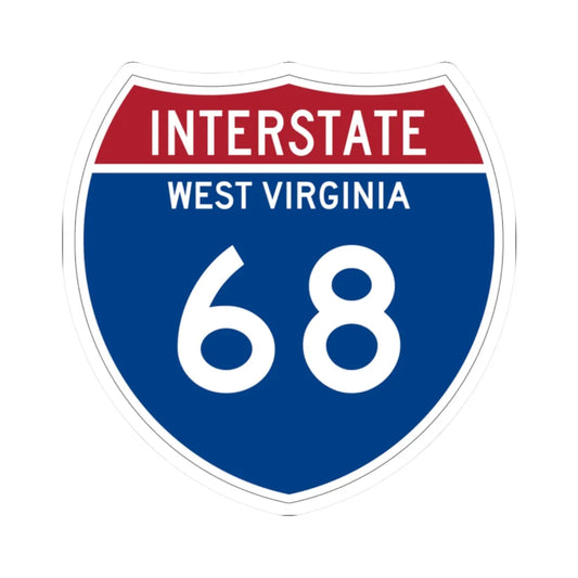 I-68 WV Metric (Virginia) (Road Sign) STICKER Vinyl Kiss-Cut Decal 2 Inch White - The Sticker Space